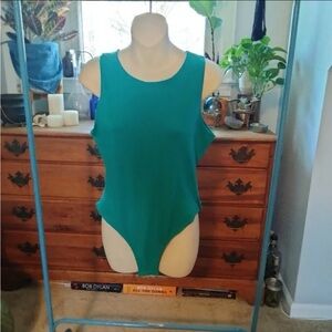 Vintage Gold Label Victoria's Secret Green Bodysuit Large